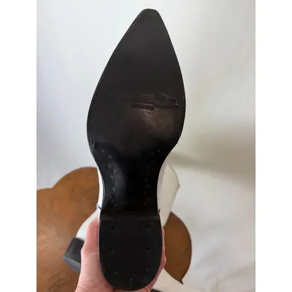 Caminos 14" Tall White Leather Western Boot US Mens 11.5 #0135C Made In Mexico - Picture 16 of 16